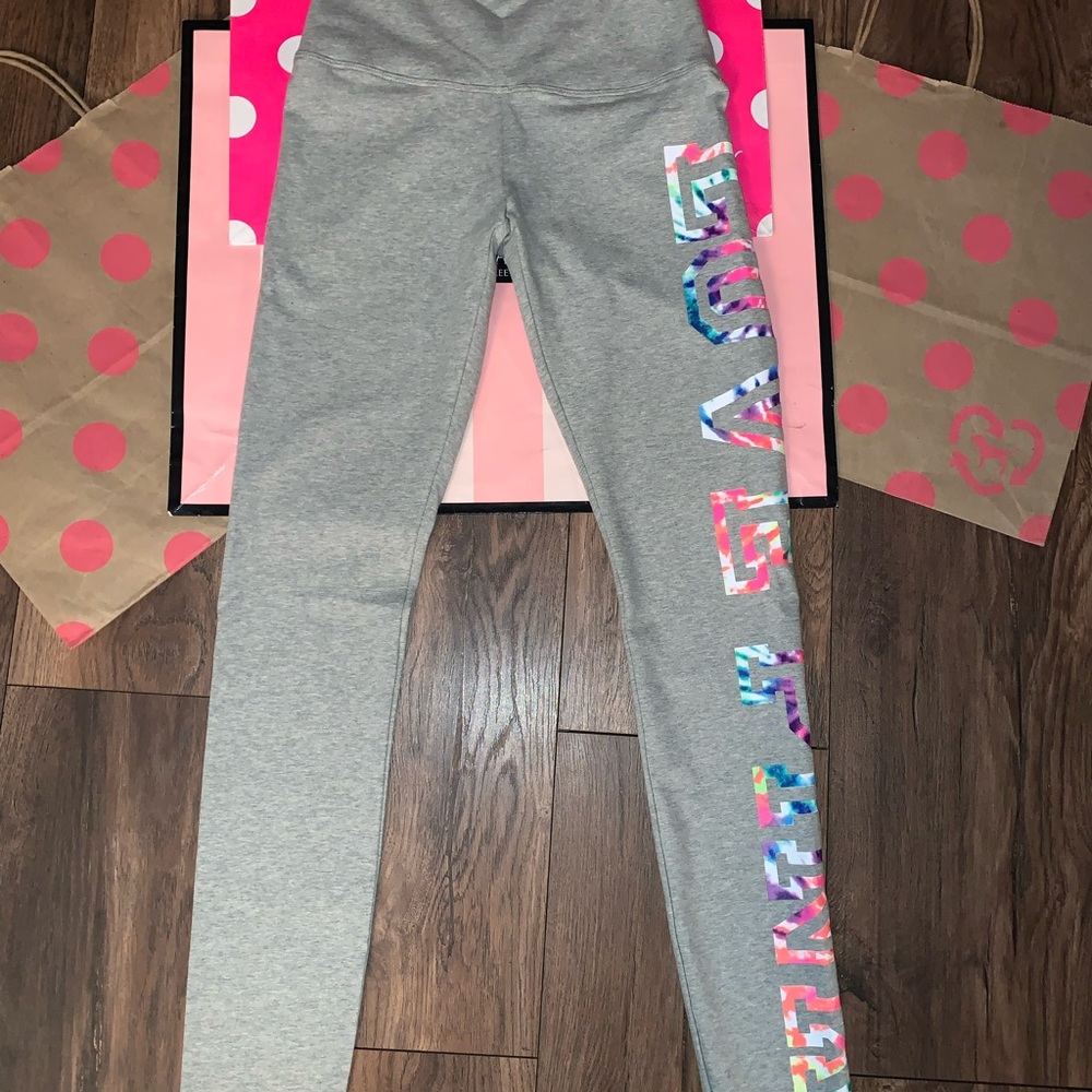 NEW VS PINK size XS Neon Tie Dye Logo High Waist Full Length Legging. - Picture 6 of 11